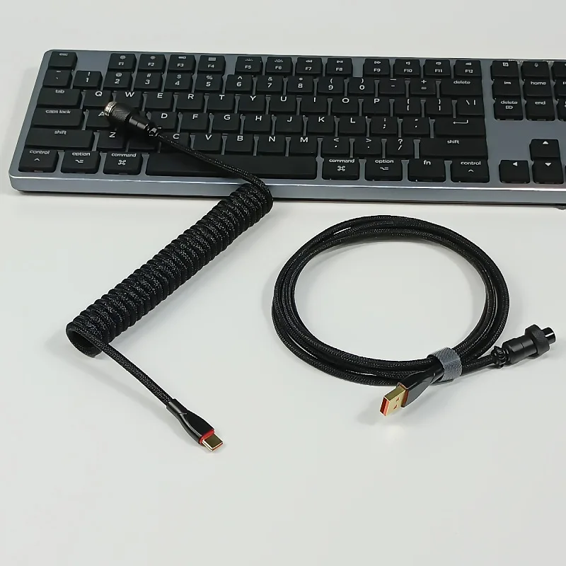 Aviation Cable for Mechanical Keyboard Accessories Customized Spring Spiral Keyboard Typec Charging Cable Multifunction