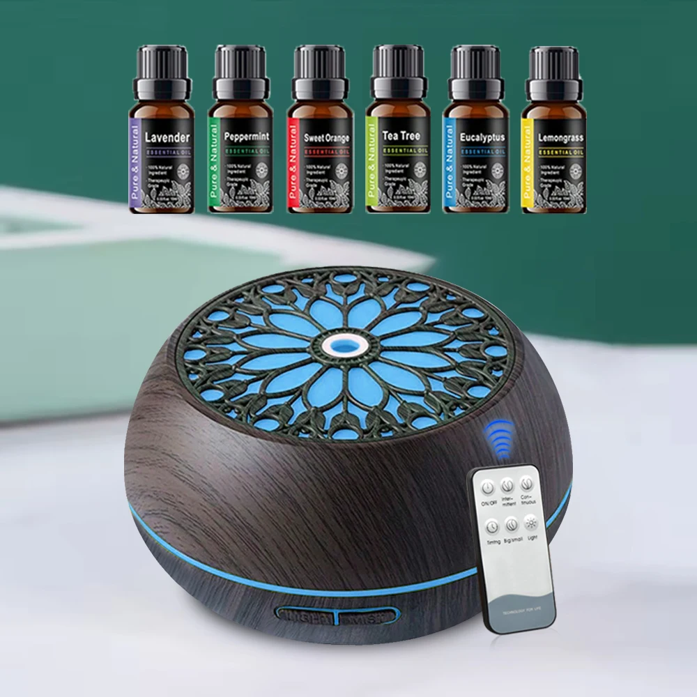 

550ml Diffuser 6 Essential Oils Soundwave Technology with 3 Mist Modes, Wireless Control & Auto Safety Off