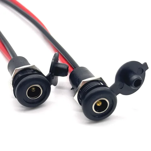 Imagen 2 del producto 1/3 Uds DC 5,5*2,1/5,5*2,5 Cable de alimentación conector 5521 5525 cargador enchufe de alimentación CC de alta corriente enchufe hembra de aproximadamente 20CM