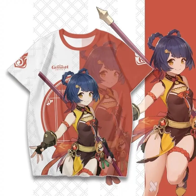 

Genshin Impact Wanderer Cosplay T-Shirt Scaramouche Themed Casual Short Sleeve Tops Set for Men and Women