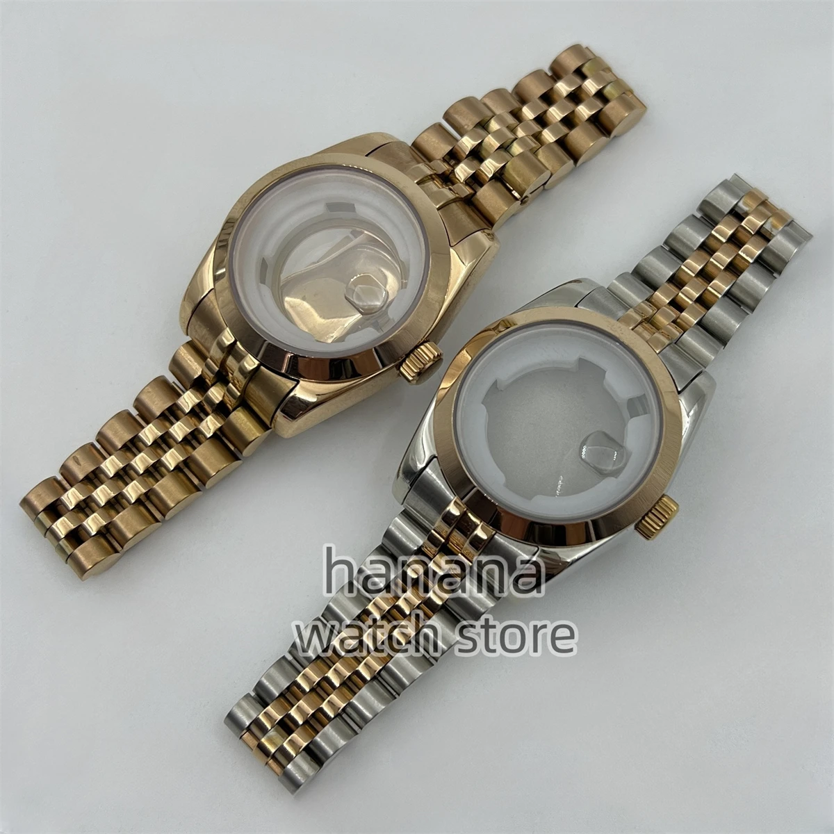 BLIGER تعديل NH05 حالة 31 مللي متر المرأة حاوية من الفولاذ المقاوم للصدأ مصقول الحافة الثابتة NH05 ساعة يد تعمل بالحركة اكسسوارات