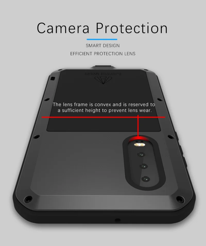 

LOVE MEI Metal Armor Case For Huawei P20 P30 P40 P50 Pro Lite Mate 30 40 Anti Shock Dirt Proof Water Resistant Protection Cover
