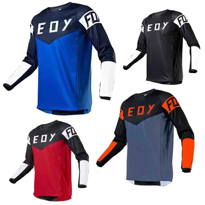 2024 Motorcycle Jersey Quick Dry Mountain Bike T-Shirt Long Sleeve Downhill eoyFOX Jersey MTB Jersey Camo Breathable