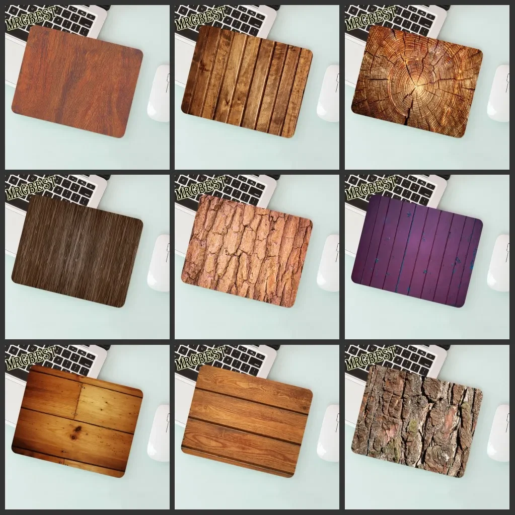 

MRGBEST Brown Wood Grain Mouse Pad Rubber MousePad 22X18CM Desk Mat for Computer Gamer Keyboard Table Cushion Gaming Accessories