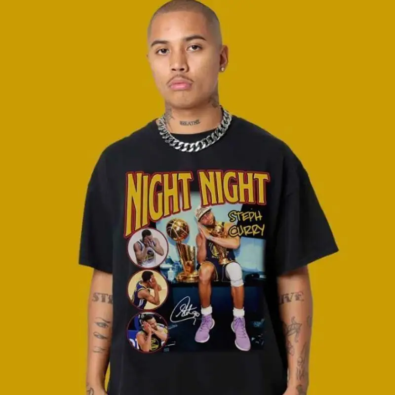 Camiseta Steph Curry, camiseta Vintage de noche de Stephen Curry, camiseta de baloncesto