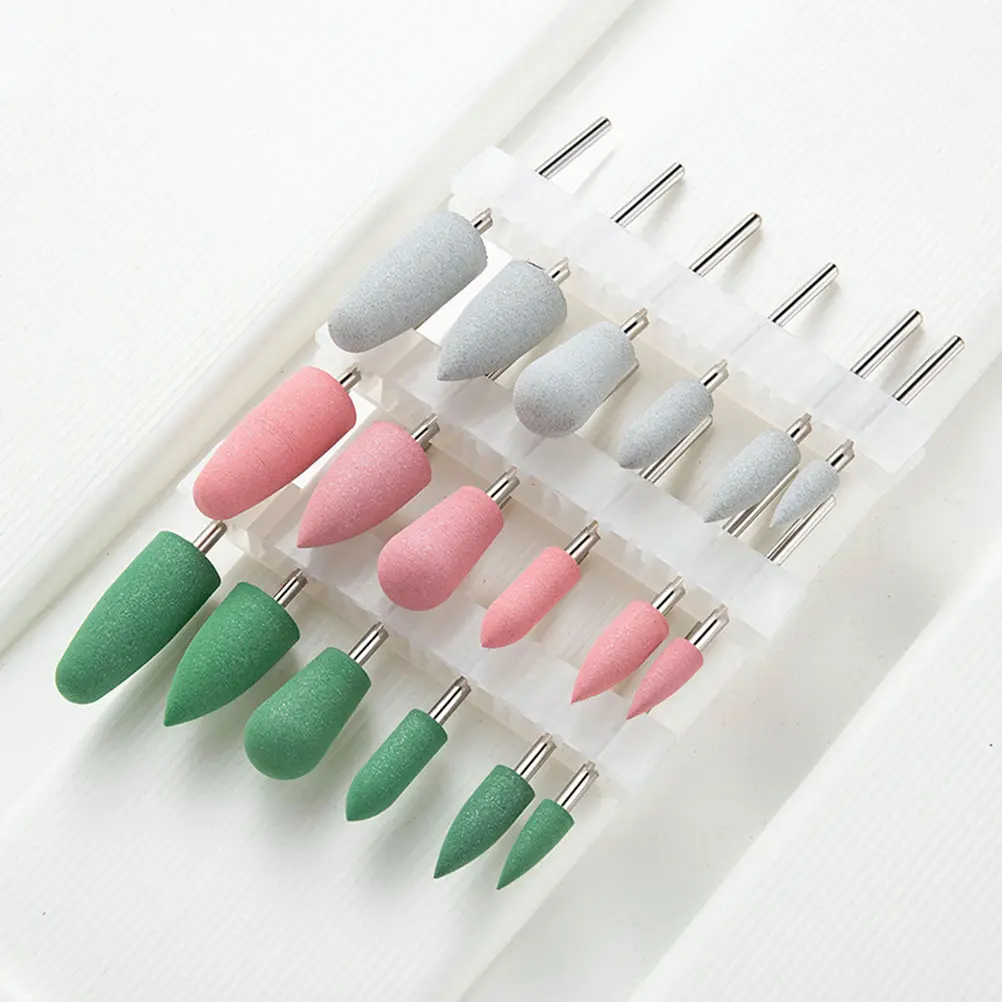 

18Pcs Silicone Nail Drill Bits Set Compact Lightweight for Personal Beauty Parlor Portable Nail Art Manicure Drill Bit Tools