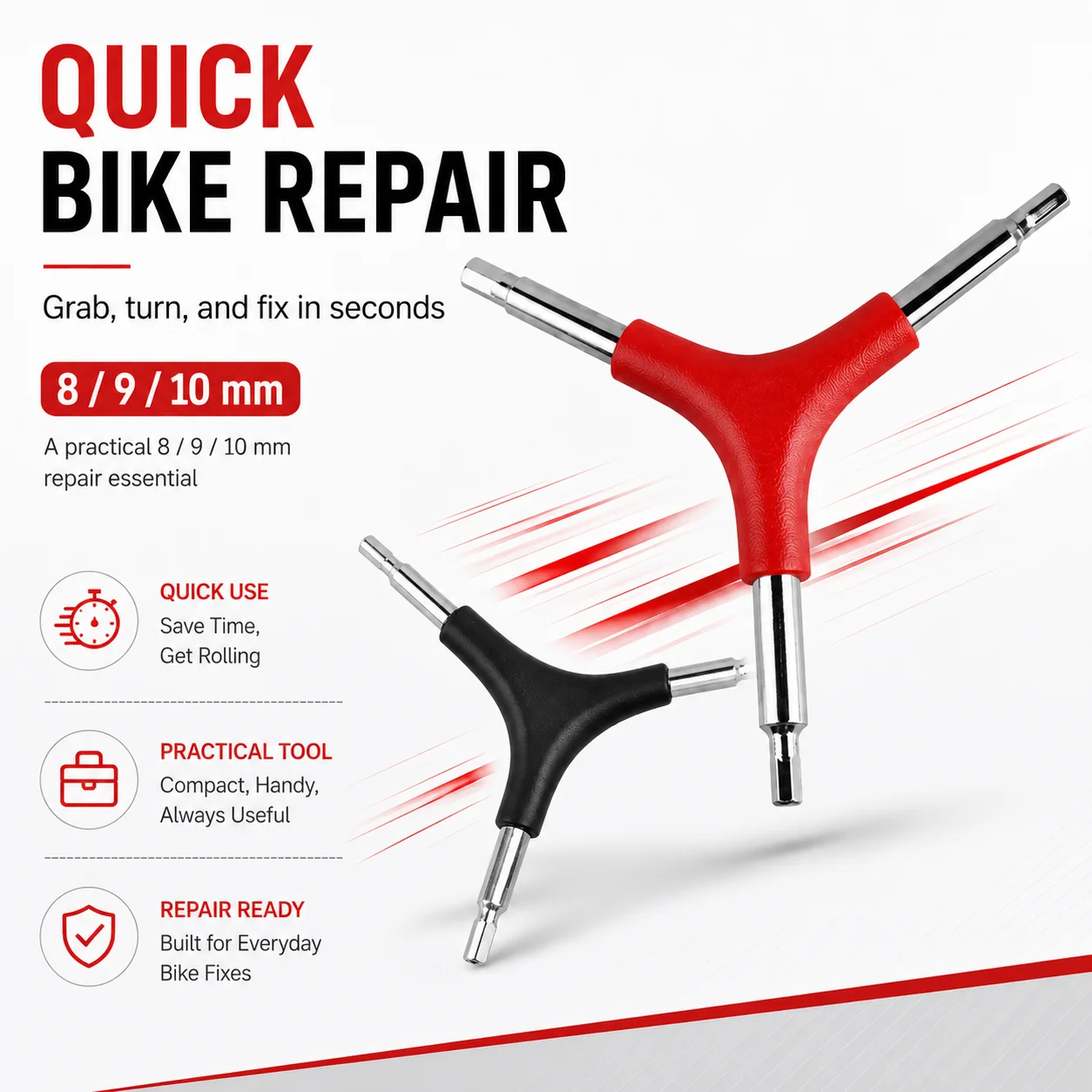 AliExpress NONE Bicycle Y Socket Wrench 8 9 10mm 3-Way Repair Tool Portable Hex Key Spanner for MTB Road Bike Cycling Maintenance