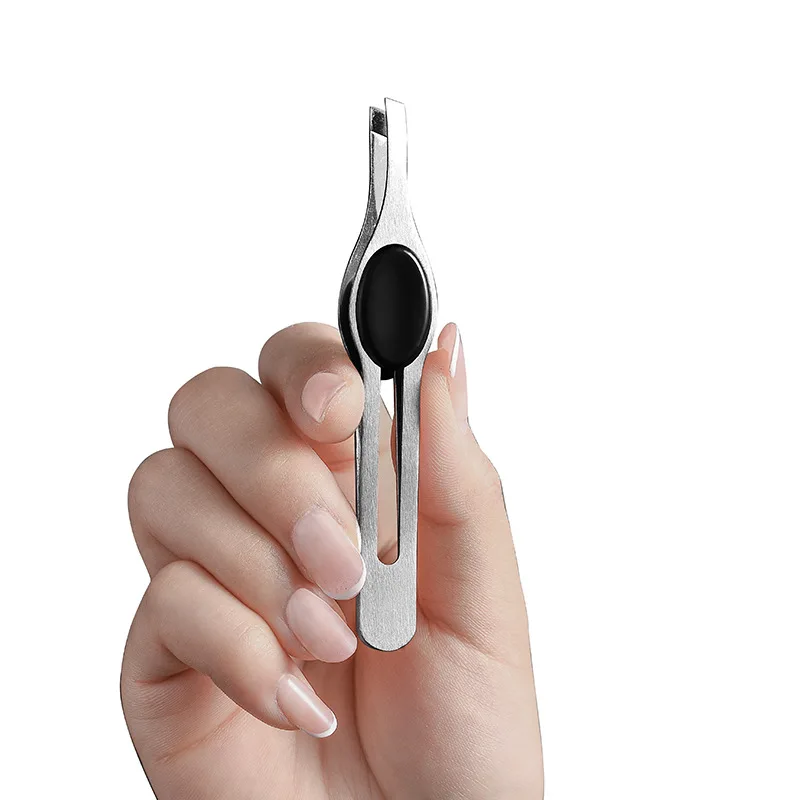 Pince à sourcils en acier inoxydable, 1 pièce/2 pièces, Clip diagonal pour le ventre, pince à trous pour faux cils, pince à épiler pour couper les sourcils, pince à barbe