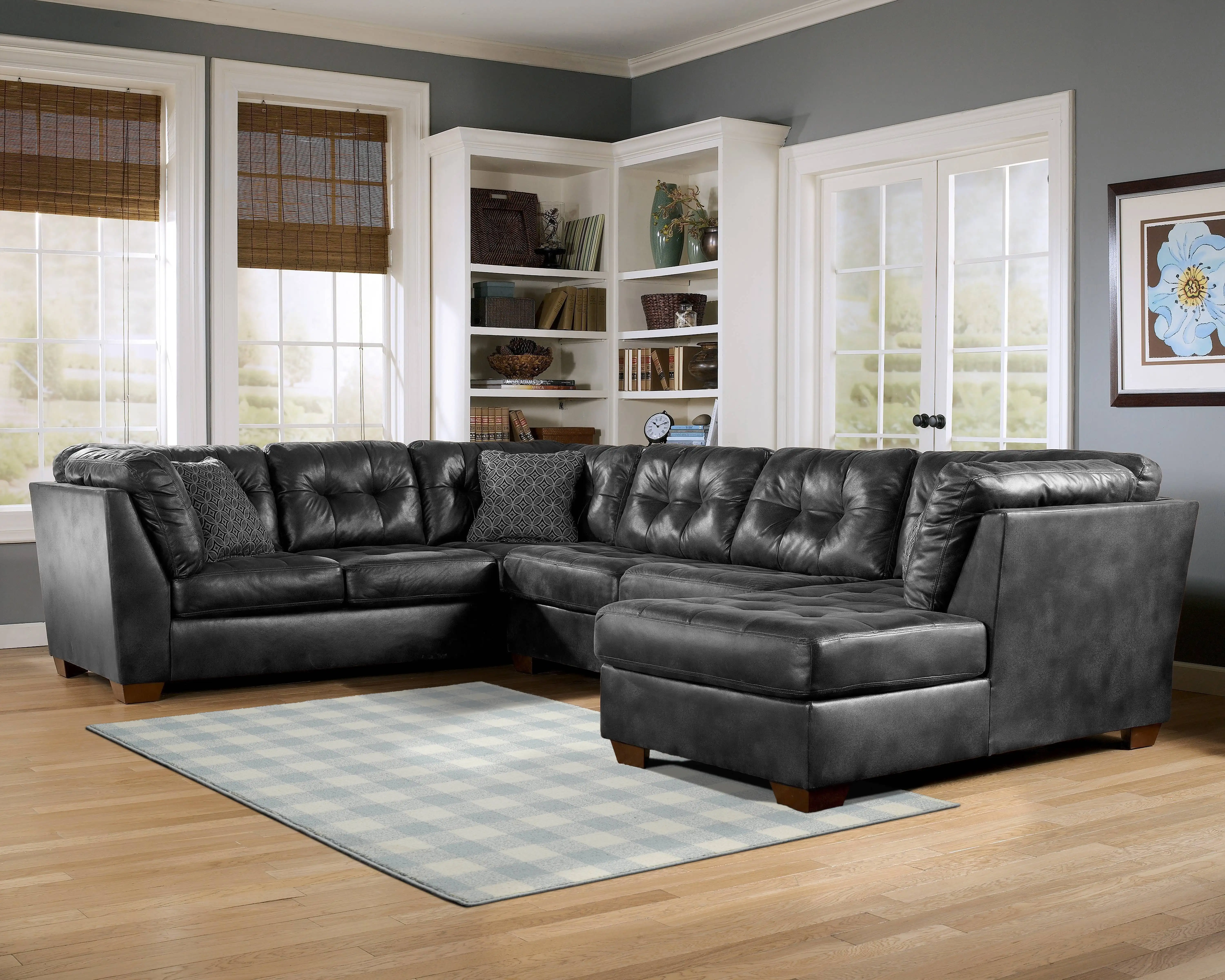 Garland Rug Country Living Buffalo Plaid Polypropylene Soft Silver/Ivory Indoor Area Rug, 5' x 7'