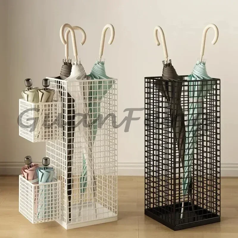 Large Capacity Rust Resistant Metal Umbrella Rack, Modern Freestanding Entryway Organizer for Front Door Hallway