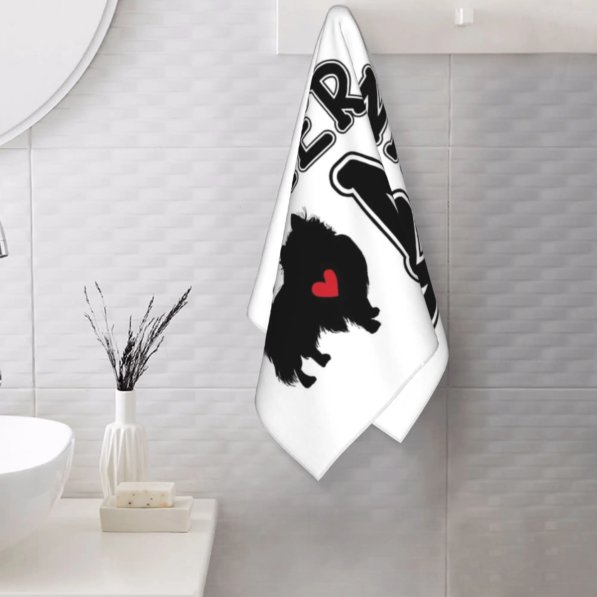 Custom Pomeranian Mom Soft Face Towel Quick Dry Pool Bath Cotton Towels Absorbent