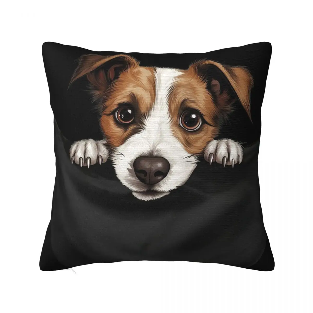 Dog In A Pocket Cute Jack Russell Terrier Puppy Square Pillowcase Pillow Cover Cushion Comfort Throw Pillow for Home Bedroom