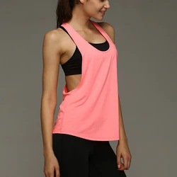 Donne senza maniche Racerback Yoga camicie Sport canotta atletica Fitness Sport canotte allenamento palestra corsa allenamento Pilates gilet