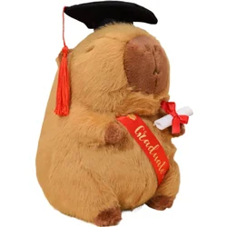 Graduate Capybara Plush Toy Doctor Hat Graduation Bear Doll Cute Stuffed Animal Plushie Soft Pendant Cartoon Graduation Gift