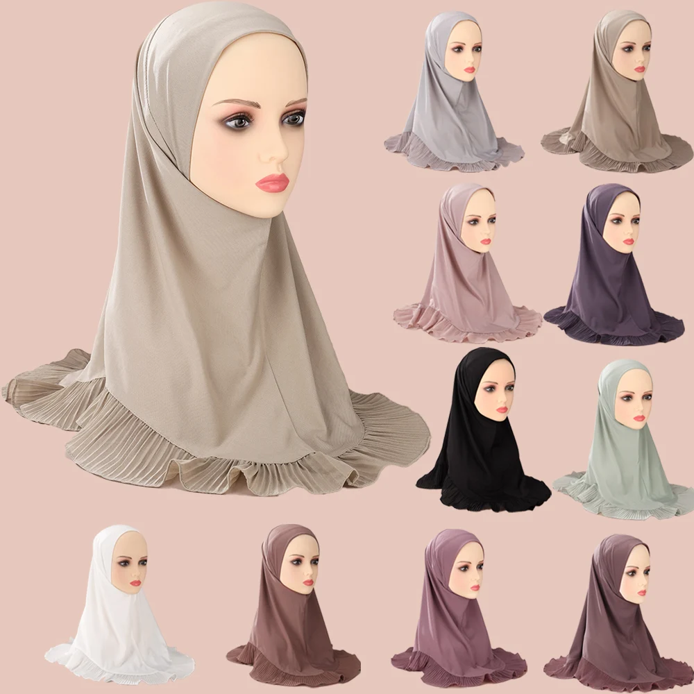 

Linen Pullover Solid Color Light Board Women's Hat Triangle Face Slimming Headscarf with Chin Turban Femme Abayas for Women