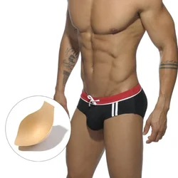 Men Swim Briefs Contour Pouch Bikini Swimsuit Color Blocking Swimwear Sexy Low Waist Swimming Trunks Board Beach Surfing Shorts