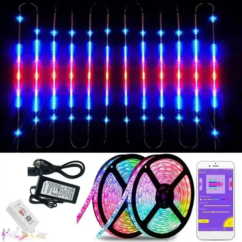 600LEDs Strip Light DIY Music Rhythm Spectrum Voice-activated Pickup Led Tape Light for Gaming Room Home Atmosphere Lamp