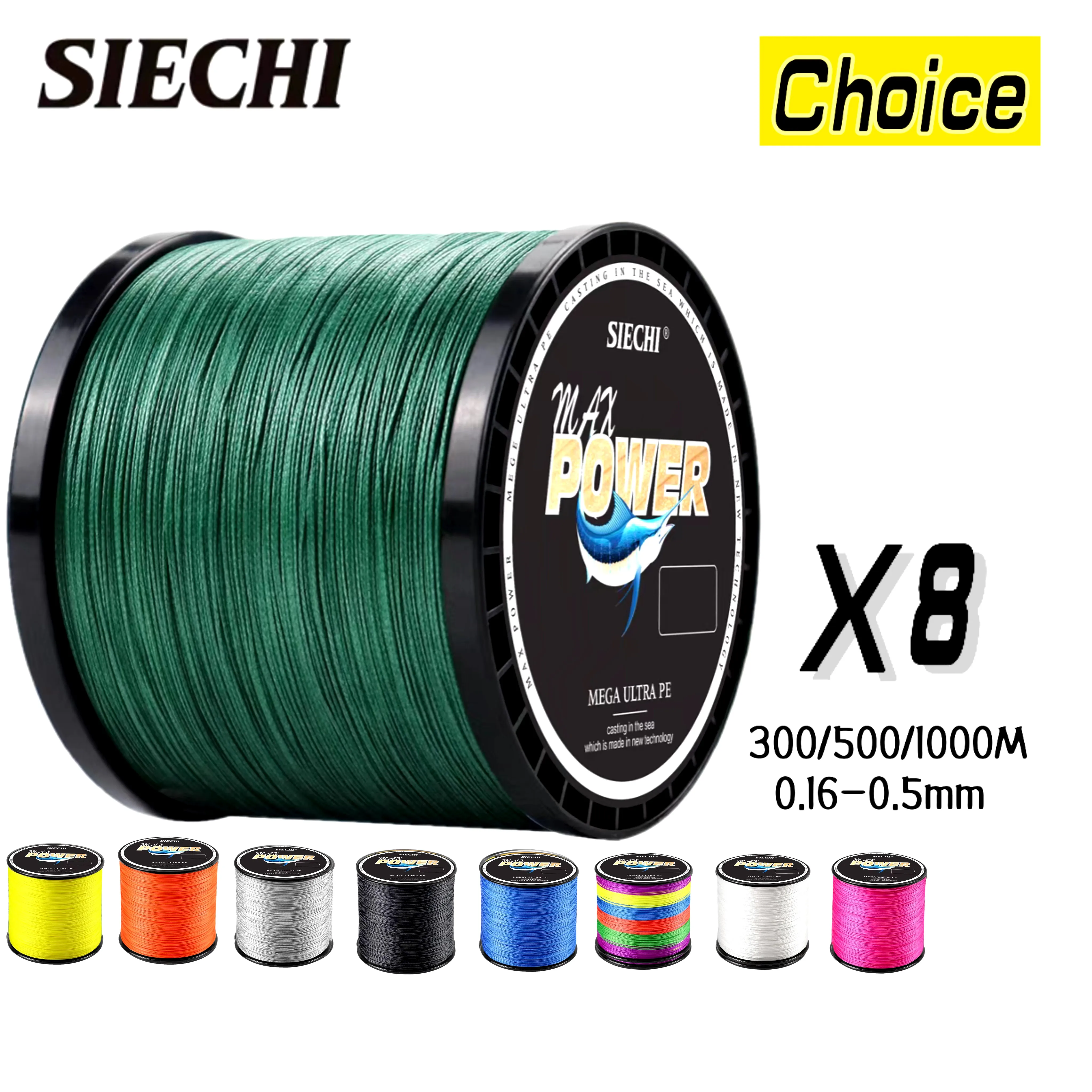 SIECHI X8 Pe Braided Fishing Line Pesca Carp Multifilament Fly Wire Japanese Saltwater 300M 22LB-88LB