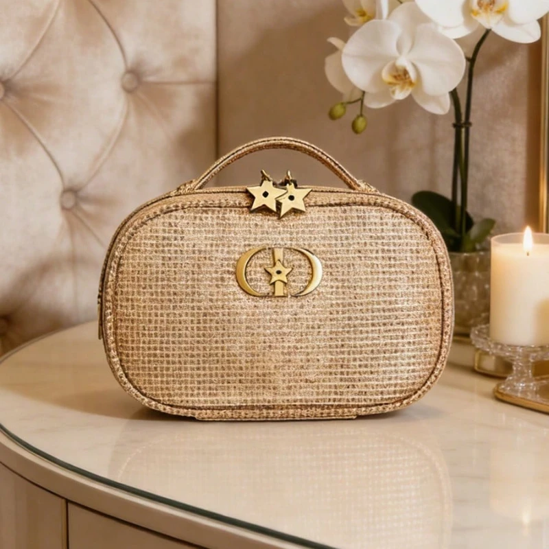 Luxury Beach Bags Ysl - Bolsa de cosméticos Dior Golden Shiny