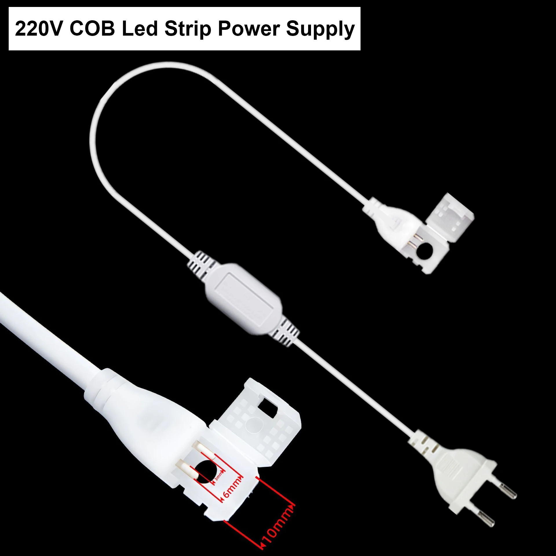 220V Dimming Timmer Switch EU AU Plug Power Supply For 220V COB Led Strip Lighting Transformer ON/OFF Button Switch Power Plug