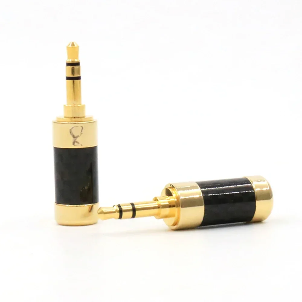 4pcs Gold plated carbon fiber 3.5mm Male Plug Gold Plated Stereo Audio Jack soldering