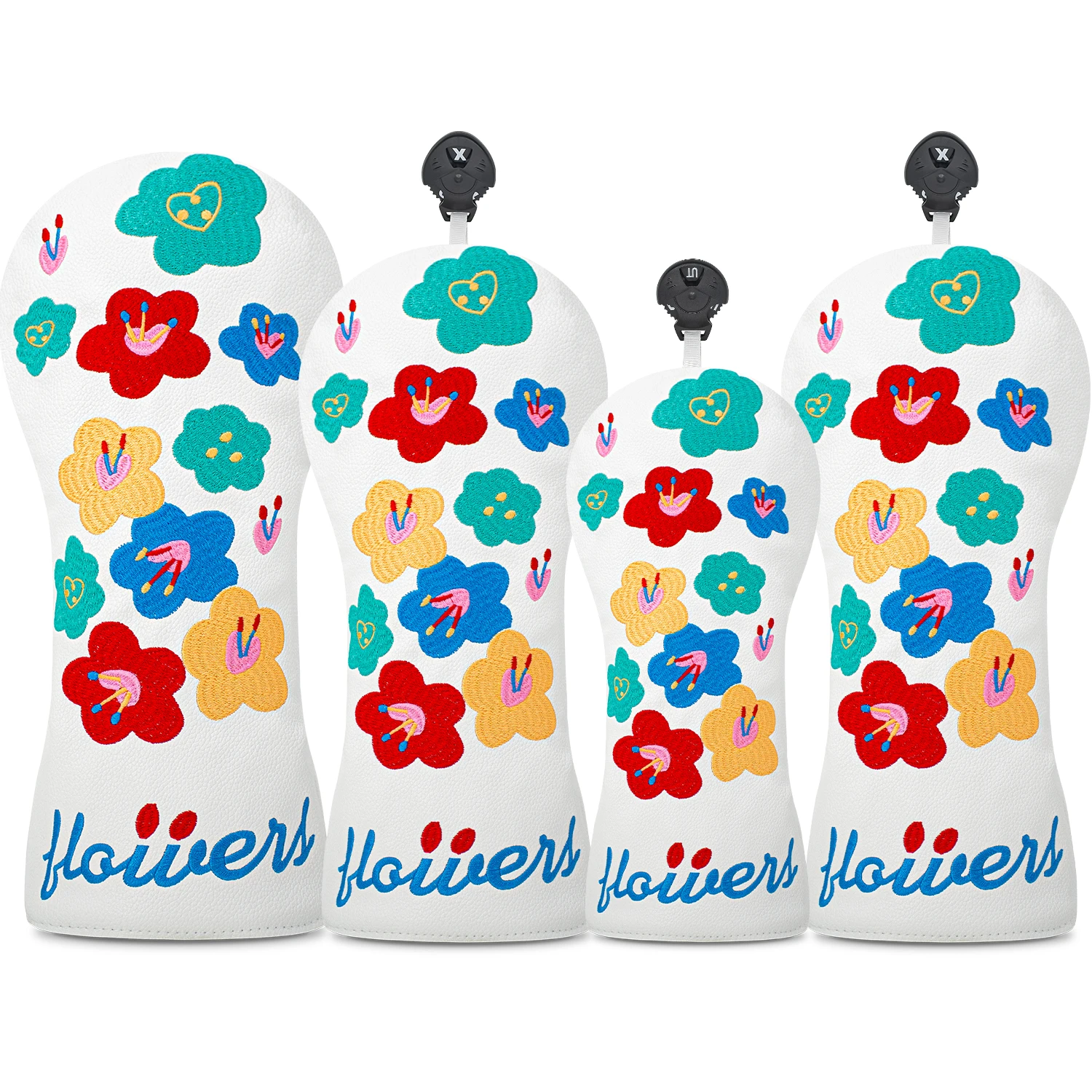 1pc/4pcs Floral Design Golf Club Head Cover - Durable Protective Cover, Golf Accessories, Golf Club Protector for All Club Types