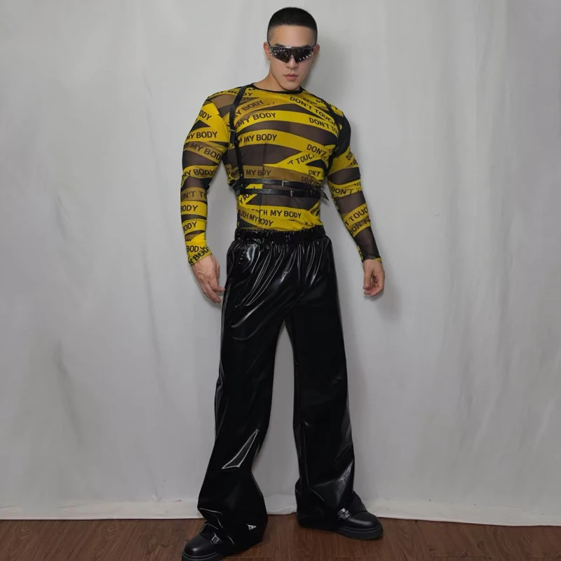 Halloween Men'S Jazz Dance Costume Sexy Pole Dance Clothing Bar Nightclub DJ Gogo Dancer Outfits Stage Rave Clothes XS11300