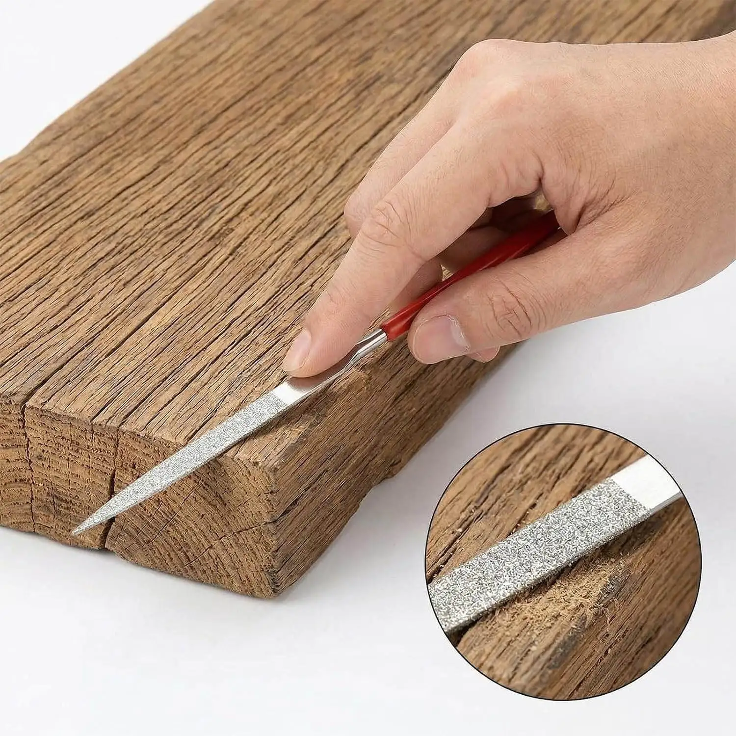 5/10-teiliges Nadelfeilen-Set, Mehrzweck-Diamantfeilen-Set, rund, quadratisch, flach, für Metallarbeiten, Holz, Kunststoff, Schleifen, Schmuck – Detail 6