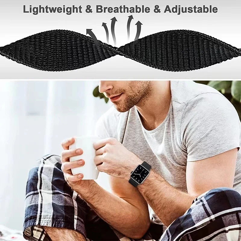 حزام نايلون لساعة أبل 11 10 46 مللي متر 42 مللي متر Ultra 3 2 49 مللي متر سوار معصم بديل قابل للتنفس IWatch 9 8 7 6 5 SE3 45 مللي متر 41 مللي متر 44 مللي متر #2