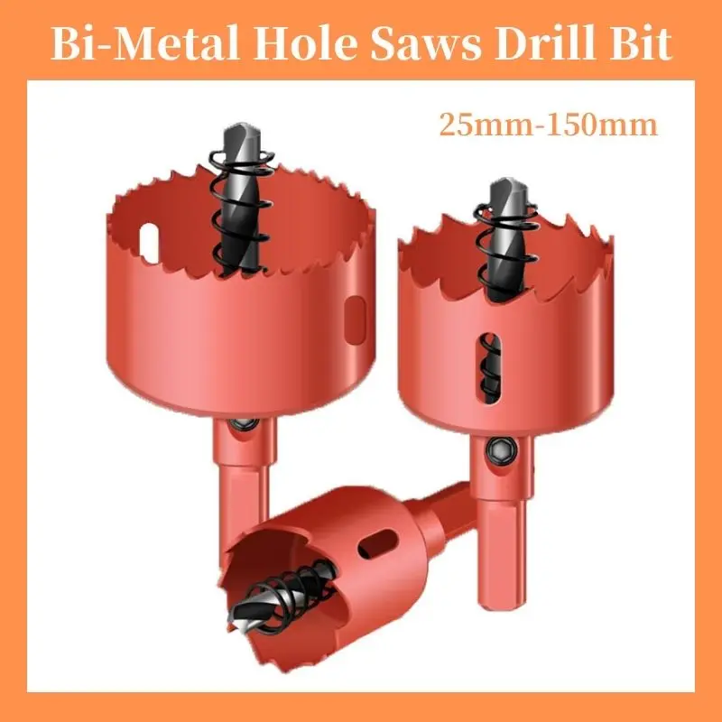 

1PCS HSS Steel Hole Saws 25mm-150mm Bi-Metal Drill Bit Cutter Carpentry Tools Cutting Plastic Iron Gypsum Board DIY Hand Tools