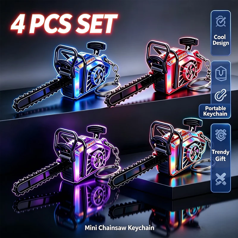 //Plastic Electric Saw Keychain Pull Rope Realistic Power Saw Bag Pendant Handheld Clockwork Logging Saw Gift Key Decor