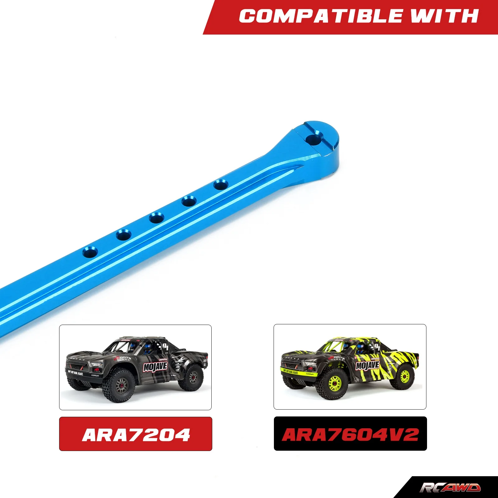 Aluminum center brace bar for Arrma 1/7 Arrma mojave and mojave EXB cars hopups upgrade parts