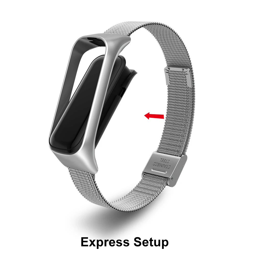 UTHAI Metal Strap For Samsung Galaxy Fit 2 Smart Watch Bracelet Stainless Steel Magnetic Watchband