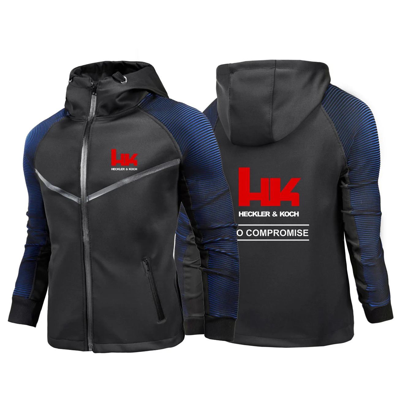 

2024 Hk Heckler Koch No Compromise Men New Print Custom Made Spliced Zipper Jacket Cardigan Racing Suits Hoodies Sportswear Tops