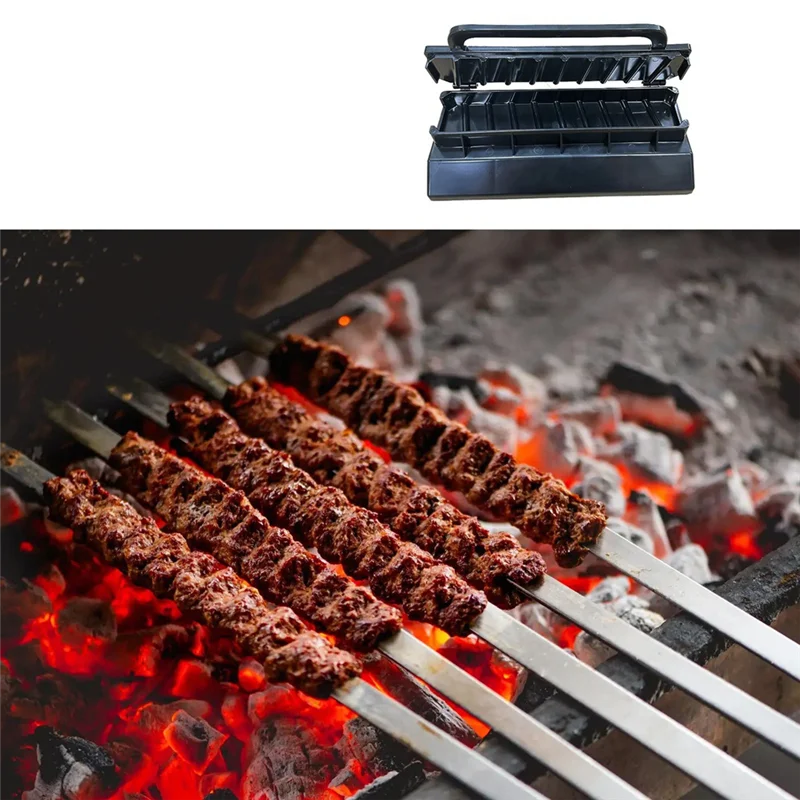 

MAKE-Large Kebab Maker Press, Black Plastic Kabab, Manual Kabob Mould, Kabob Maker Barbecue Skewers