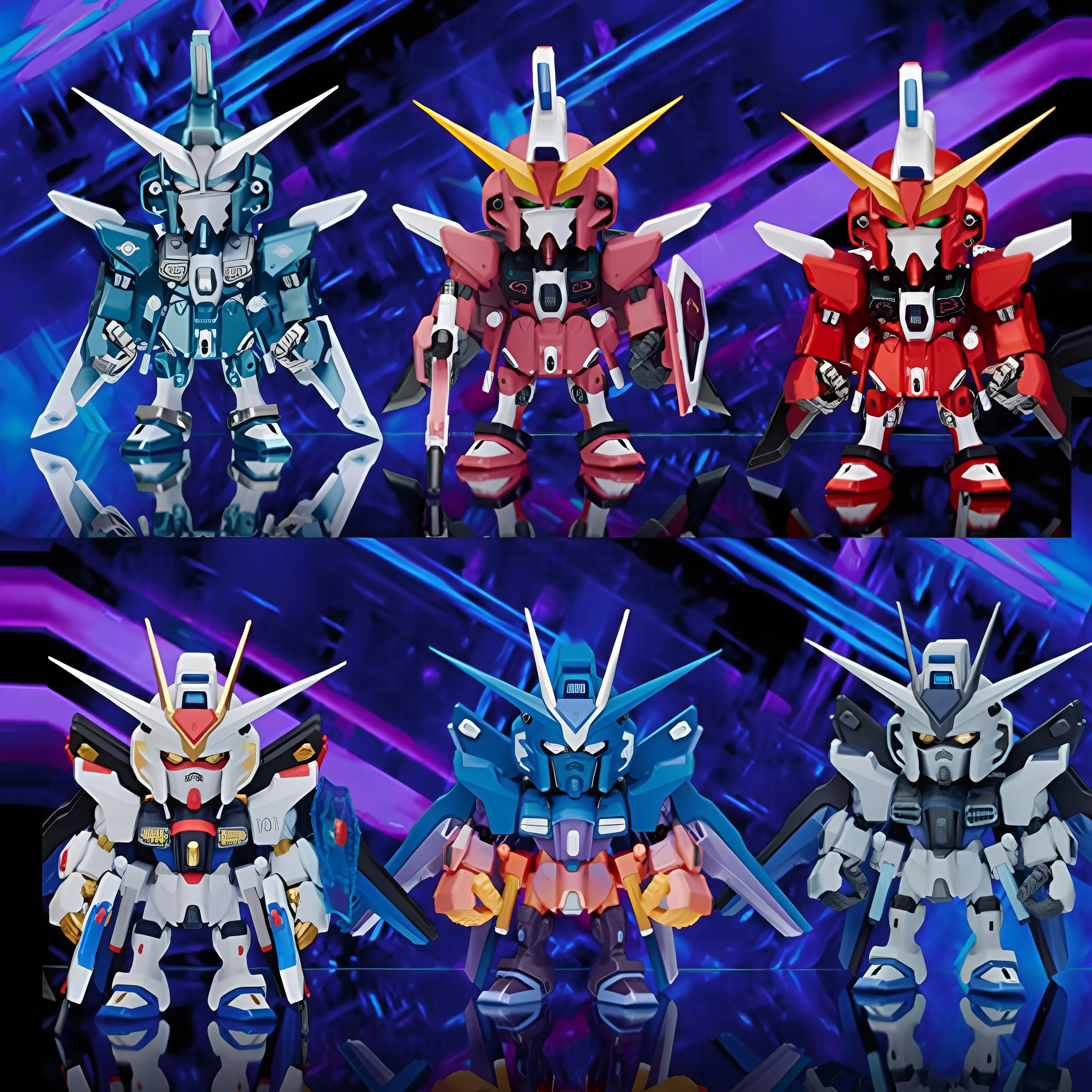 New in Stock Genuine Bandai QMSV Mini Gundam Seed Freedom Blind Box Strike Freedom & Infinite Justice Figures Car Decor Gift - view 5