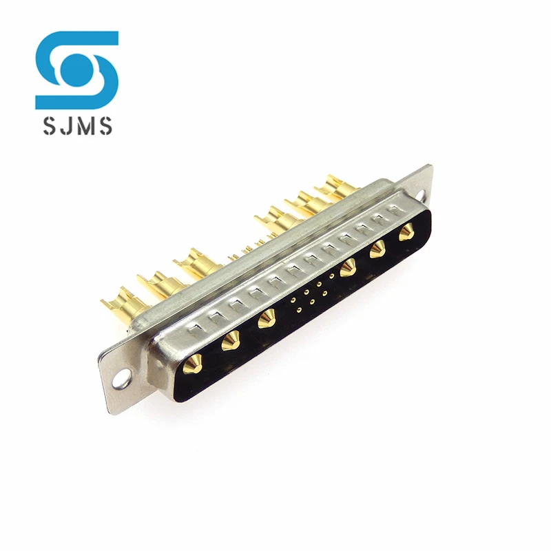 1PCS 13W6 30A Gold plated Male / Female high current Connector D-SUB adapter solder type 13Pin Plug Socket Welding High Power