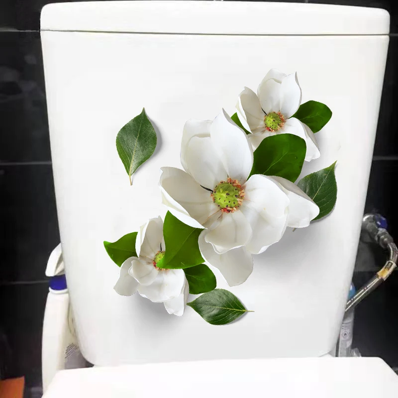 3d Blume Toiletten aufkleber für Badezimmer Toiletten deckel Rückenlehne Dekoration wasserdichte Vinyl Aufkleber Botanik Waschraum Zubehör