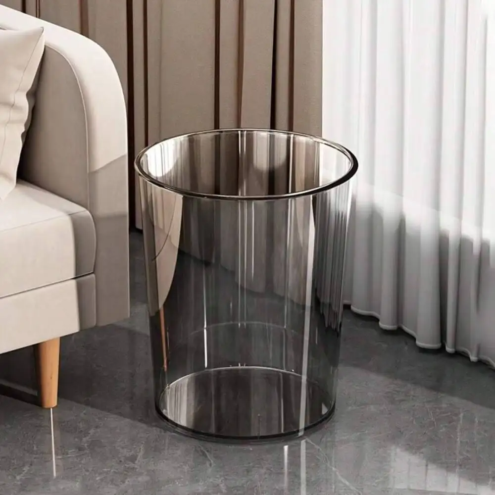 Small Can 1.5 Gallon, Round Plastic Wastebasket For Bathroom Bedroom Kitchen Office Dorm, Compact Garbage Bin With Handle,