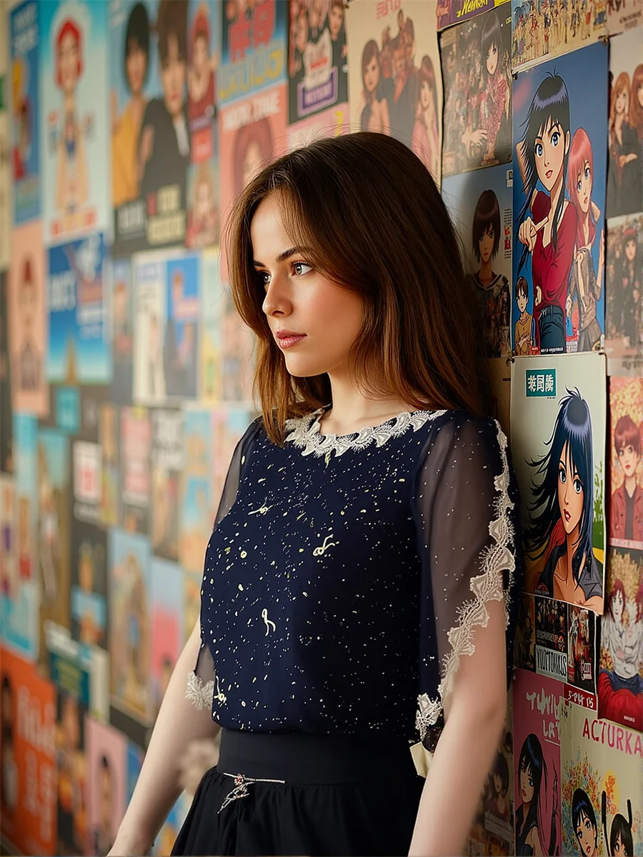 

Блузки облегающие черные из прозрачной сетки с круглым вырезом, элегантная женская одежда, тренд 2025 года, зимние повседневные, для отдыха, фасон «труба», для девушек и женщин