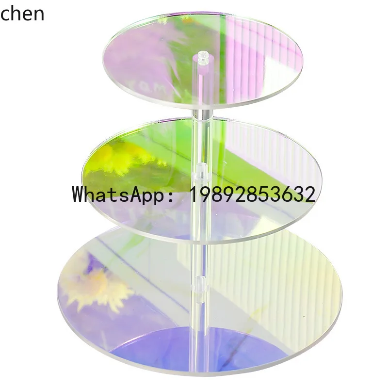 ww21multi-layer high-rise cake stand for birthday dessert display, wedding, and annual party, crystal clear and dazzling colors