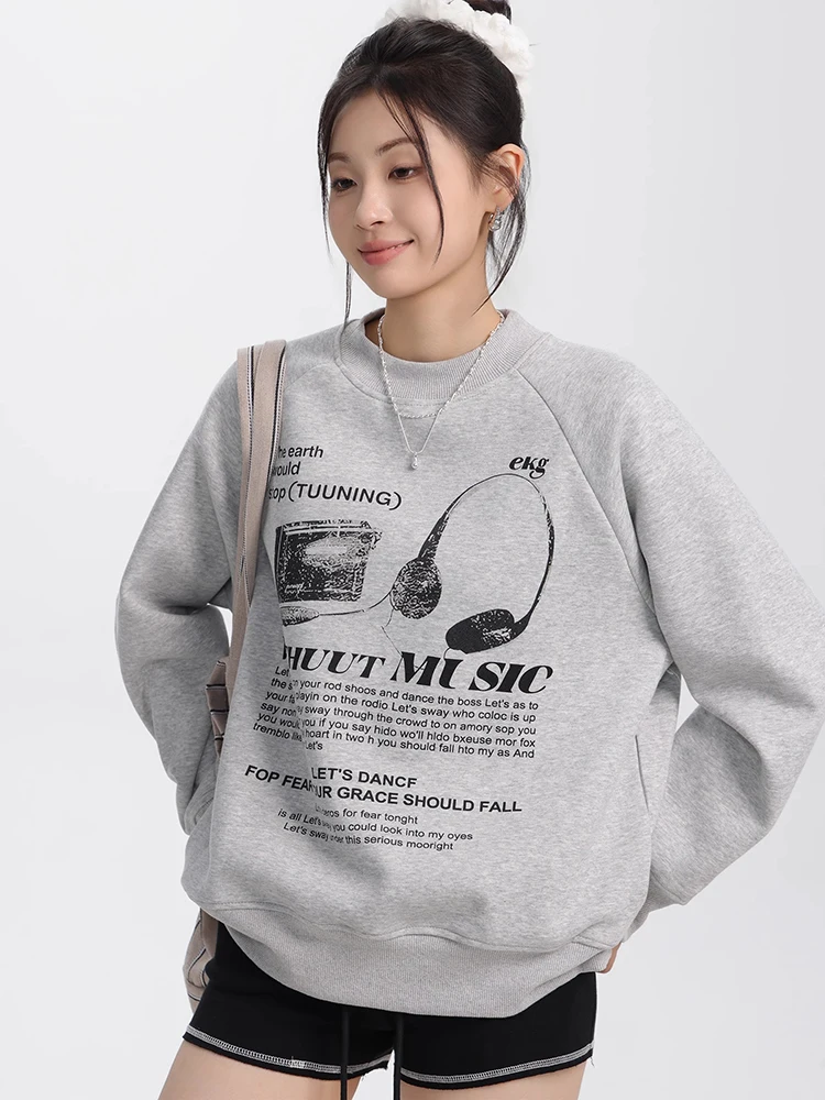 Women Sweatshirts Casual Long Sleeve Hoodies Letter Print Loose Oversized Hoodie Pullovers Harajuku Sweatshirt Female Tops