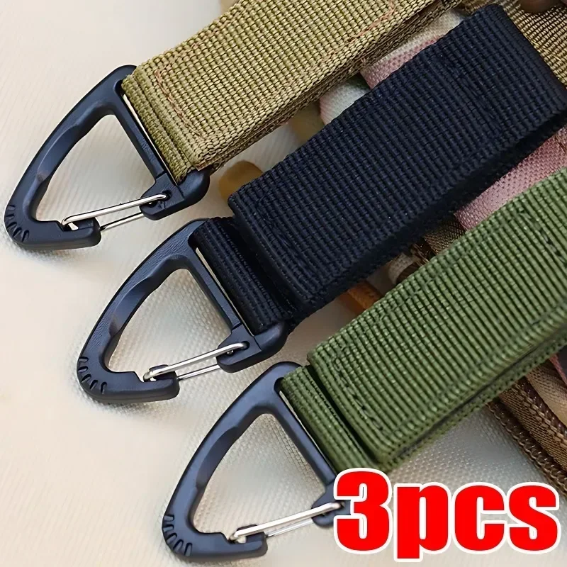 Portable Nylon Webbing Military Supplies Hang Buckle Strap Carabiners Tactical Buckle Belt Clips Keychain Camping Hanging Buck