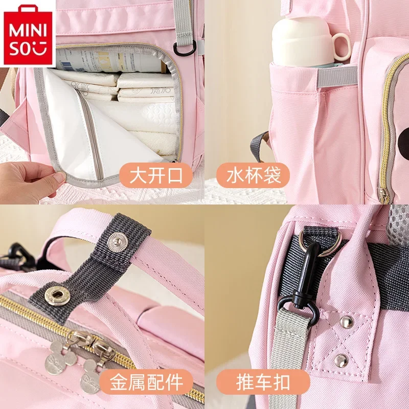 MINISO 2024 Neue Cartoon Mickey Große Kapazität Mode Damen Outdoor Multifunktionale Lagerung Mutter und Kind Tasche