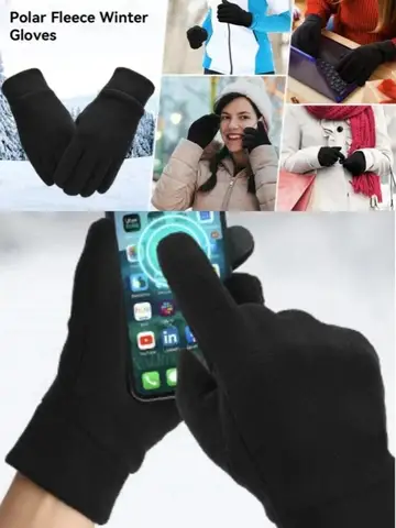 Warm Winter Gloves Polar Fleece Cold Weather Gloves Touch Screen Women and Men Thermal Gloves for Running Hiking