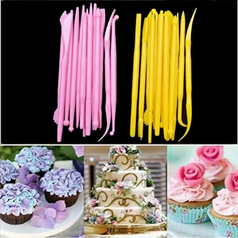 

14pcs/set Cake Decorating Patterns Fondant Flower Sugar Craft Modelling Tool Clay Fondant Cake Decorating Ceramics DIY Tools