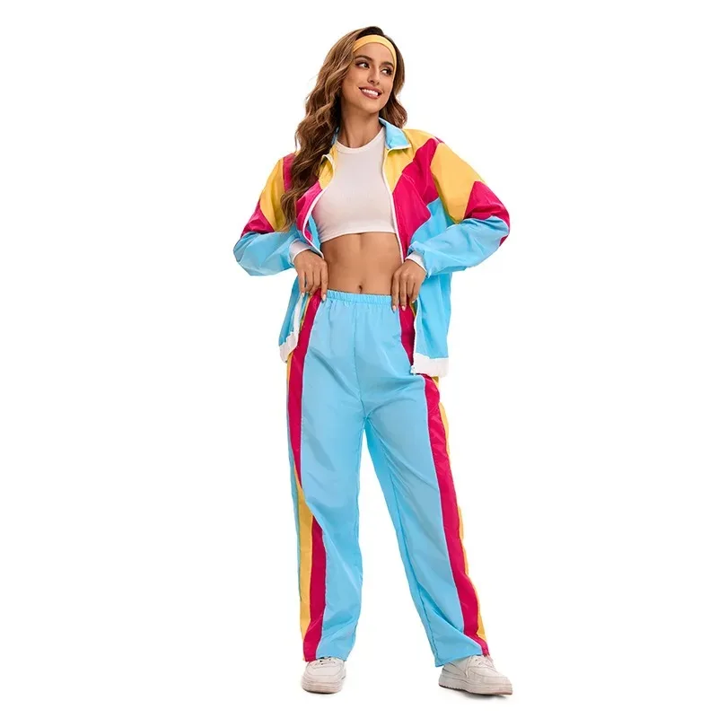 Halloween Disco Dress Up Women 70s Retro Outfit Hip Hop Dance Woman Costume Party Festival Performance Stage Wear Cosplay Set view 3