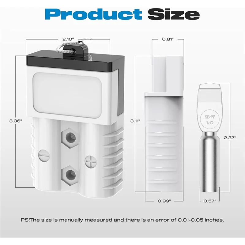 موصل A02F-Anderson، وصلة بطارية 1/0AWG مع غطاء صلب 12 فولت-36 فولت مجموعة أسلاك ونش أندرسون للكابل RV #6