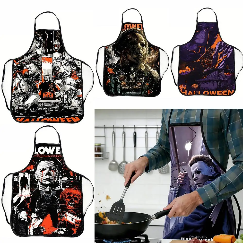 

Horror Movie M-michael Myers New Apron Fun Single Party Gift Universal Male And Female Chefs BBQ Kitchen Novelty Apron