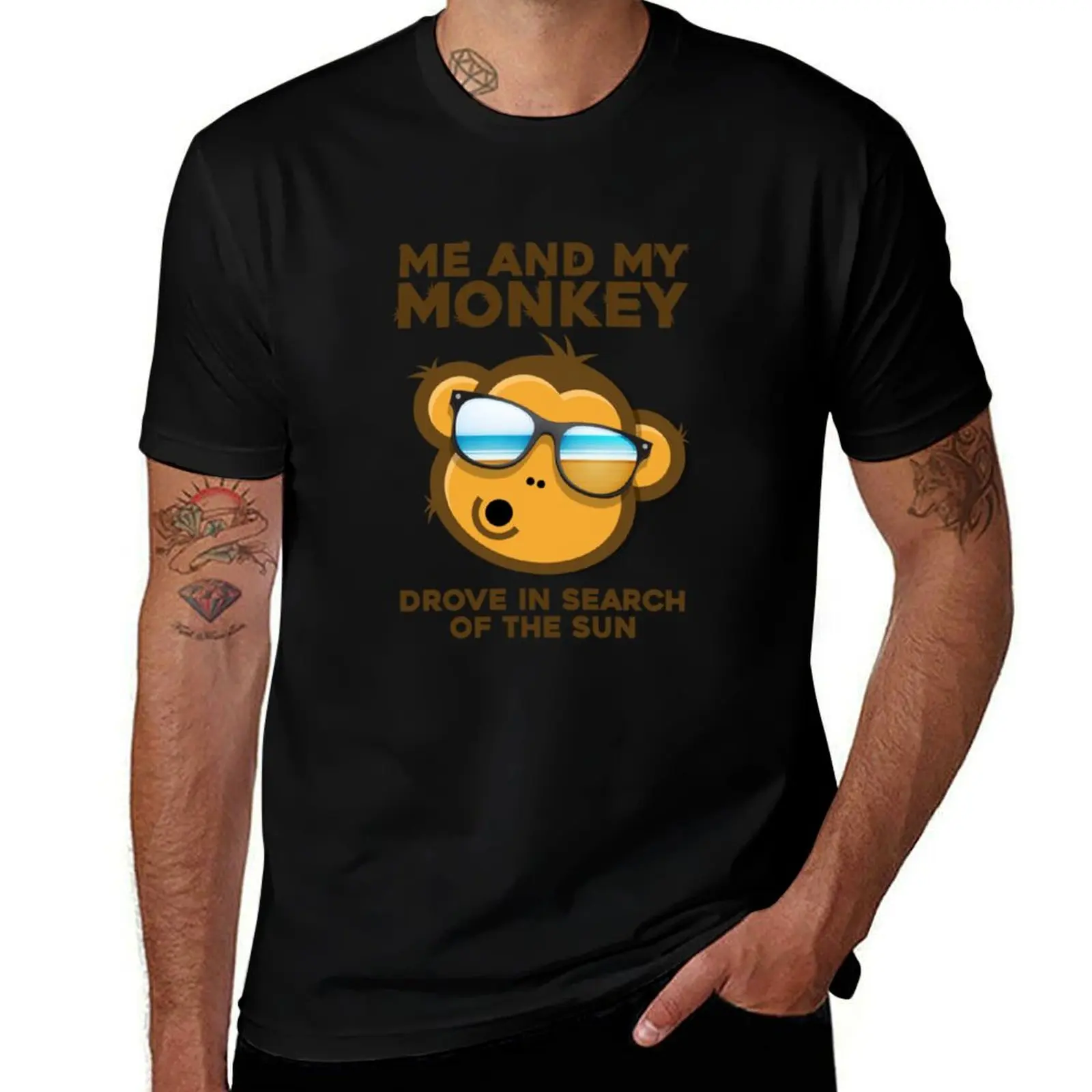 

onkey Sun Humor Me and my Monkey Mind Crazyness T-Shirt t shirts for man graphic funny T-Shirt